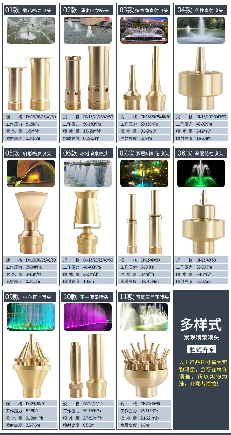 湖北音乐喷泉常用到的喷头种类
